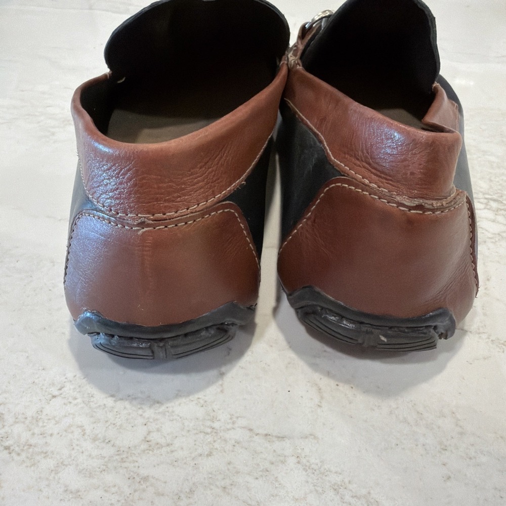 Giorgio Brutini Le Glove Men Horse Bit Two Tone Black Brown Leather Loafers 10.5 - Picture 5 of 14